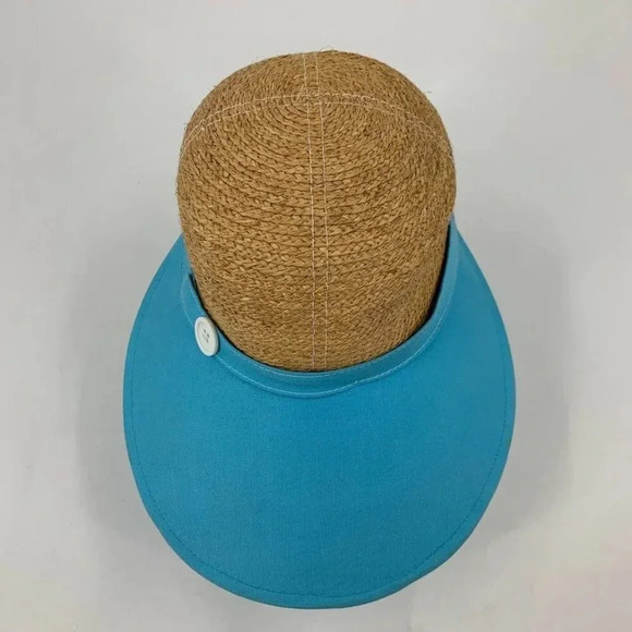 Flora Bella Women\'s Natural Paper Braid Fabric‎ Brim Sun Outdoor Hat OS NWT main image 4